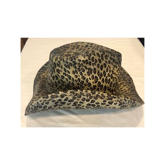 Peter Grimm Womens Cowboy Hat Straw Leopard Animal Print Rabbit One Size - Picture 5 of 6
